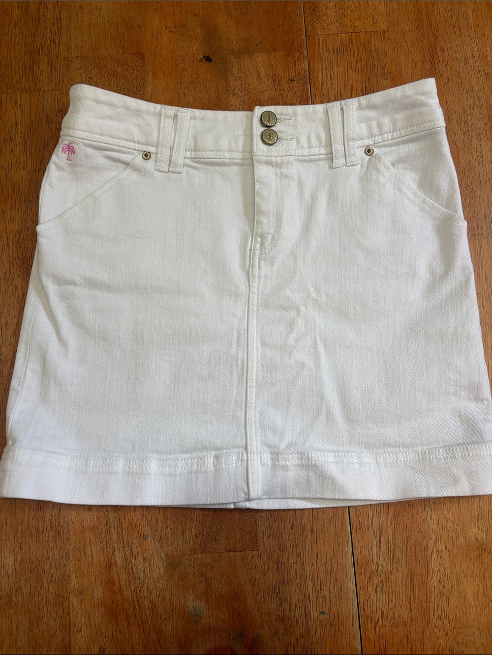 LILLY PULITZER WHITE DENIM SKIRT
